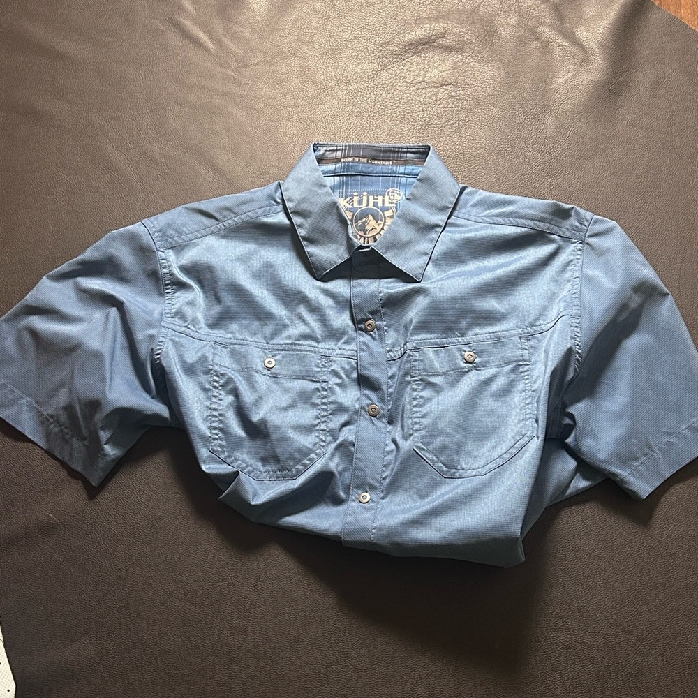 Kuhl Men's Casual Blue Button Down Shirt
